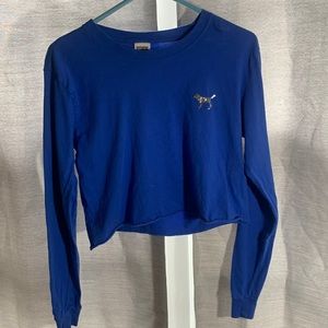 PINK Long-Sleeve Crop Top